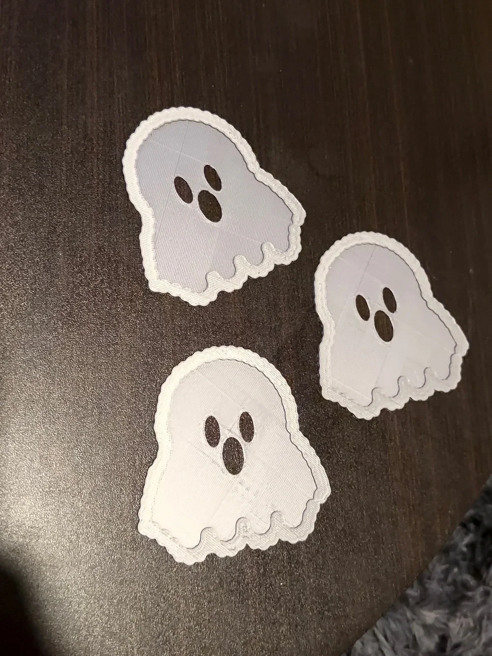 Neutral Ghost Shaped 3D Printed Coasters – Pack of 3